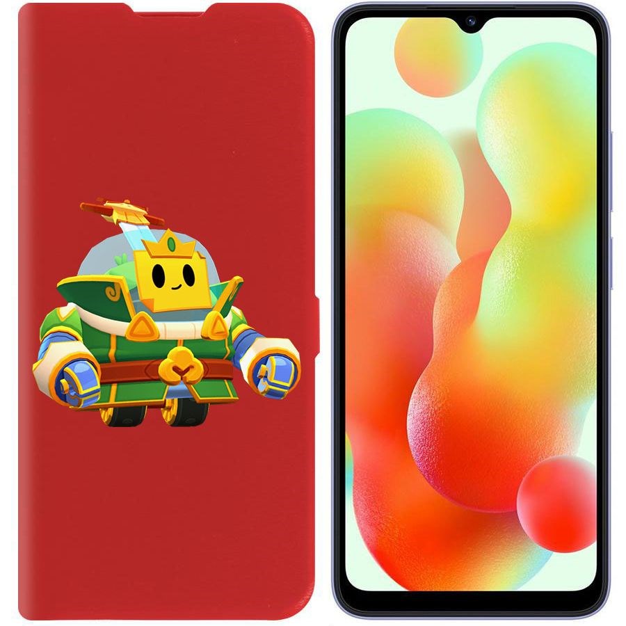 

Чехол-книжка Эко для Xiaomi Redmi 12C Brawl Stars-Изумрудный Принц Спраут (красный)