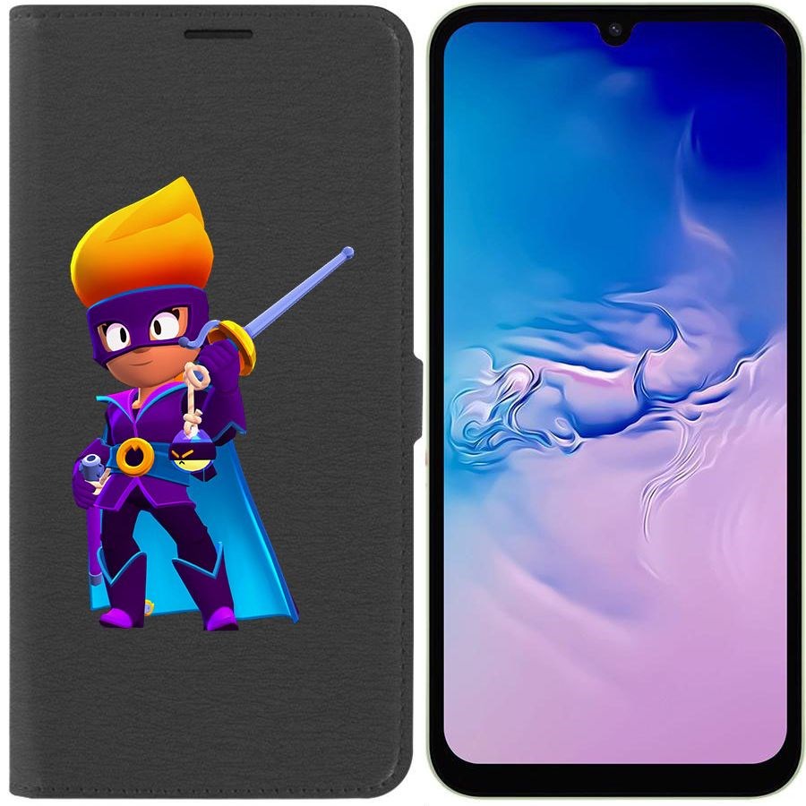 

Чехол-книжка Эко для Samsung Galaxy A24 (A245) Brawl Stars-Амбер де Ла Вега (черный)