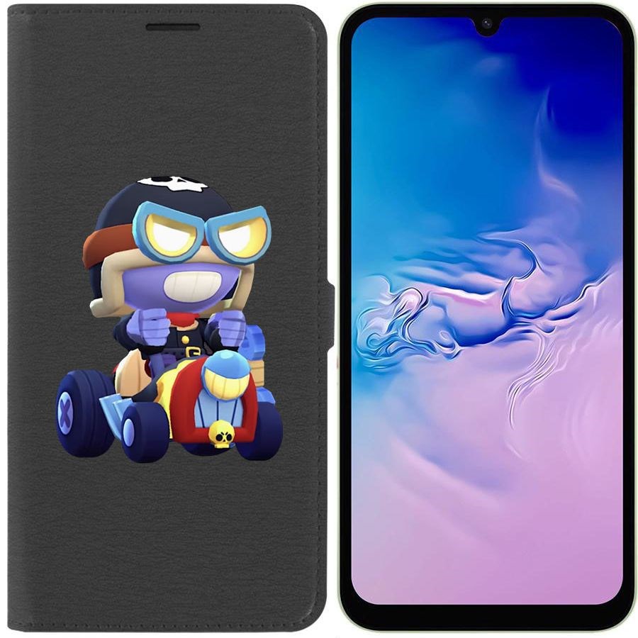 

Чехол-книжка Эко для Samsung Galaxy A24 (A245) Brawl Stars-Безумный Карл (черный)