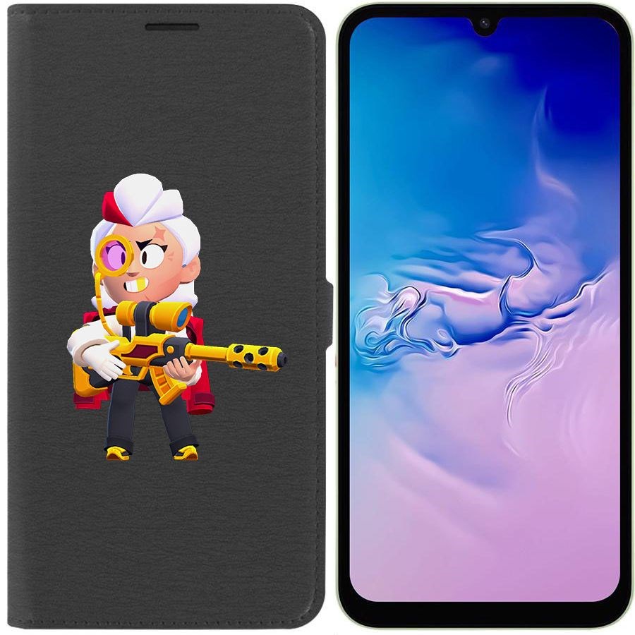 

Чехол-книжка Эко для Samsung Galaxy A24 (A245) Brawl Stars-Белль Голдхэнд (черный)