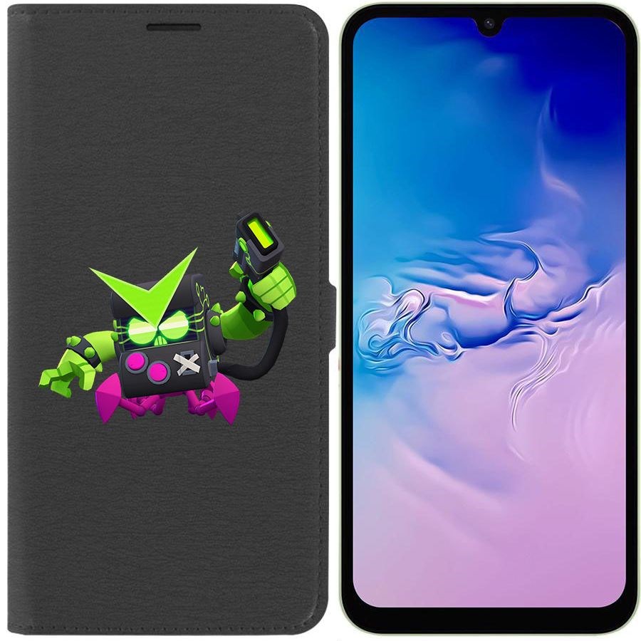 

Чехол-книжка Эко для Samsung Galaxy A24 (A245) Brawl Stars-Вирус 8-БИТ (черный)