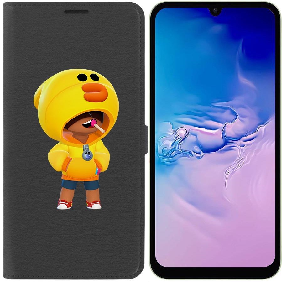 

Чехол-книжка Эко для Samsung Galaxy A24 (A245) Brawl Stars-Леон Салли (черный)