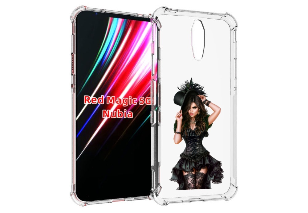 

Чехол MyPads стройная-девушка-в-черном-платье для ZTE Nubia Red Magic 1 5G, Прозрачный, Tocco