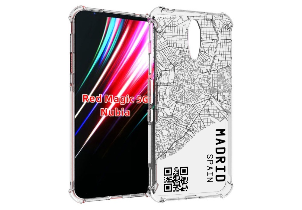 

Чехол MyPads схема-мадрид для ZTE Nubia Red Magic 1 5G, Прозрачный, Tocco