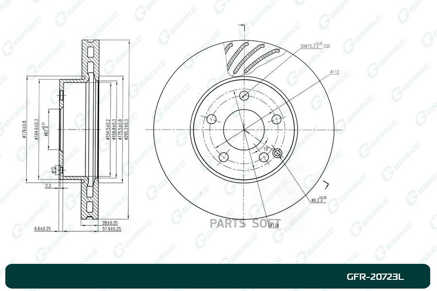 

G-BRAKE Диск тормозной слотированный вентилируемый G-brake GFR-20723L левый