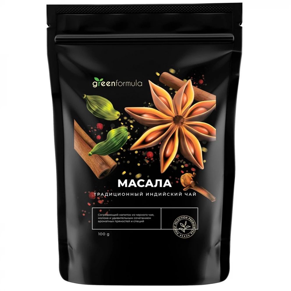 

Чай черный GreenFormula "Масала", листовой с добавками, 100 г