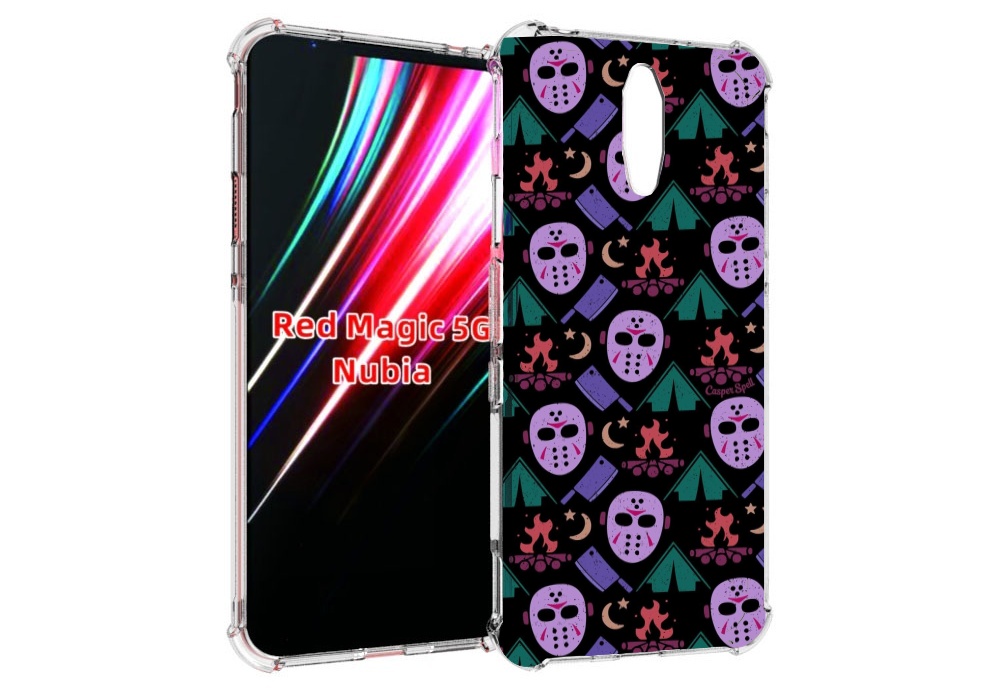

Чехол MyPads фиолетовые маски для ZTE Nubia Red Magic 1 5G, Прозрачный, Tocco