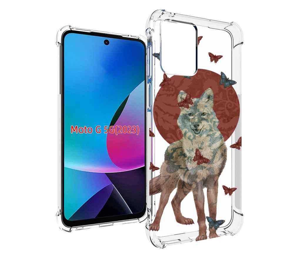 

Чехол MyPads Волчица с бабочками для MOTO G 5G 2023, Tocco