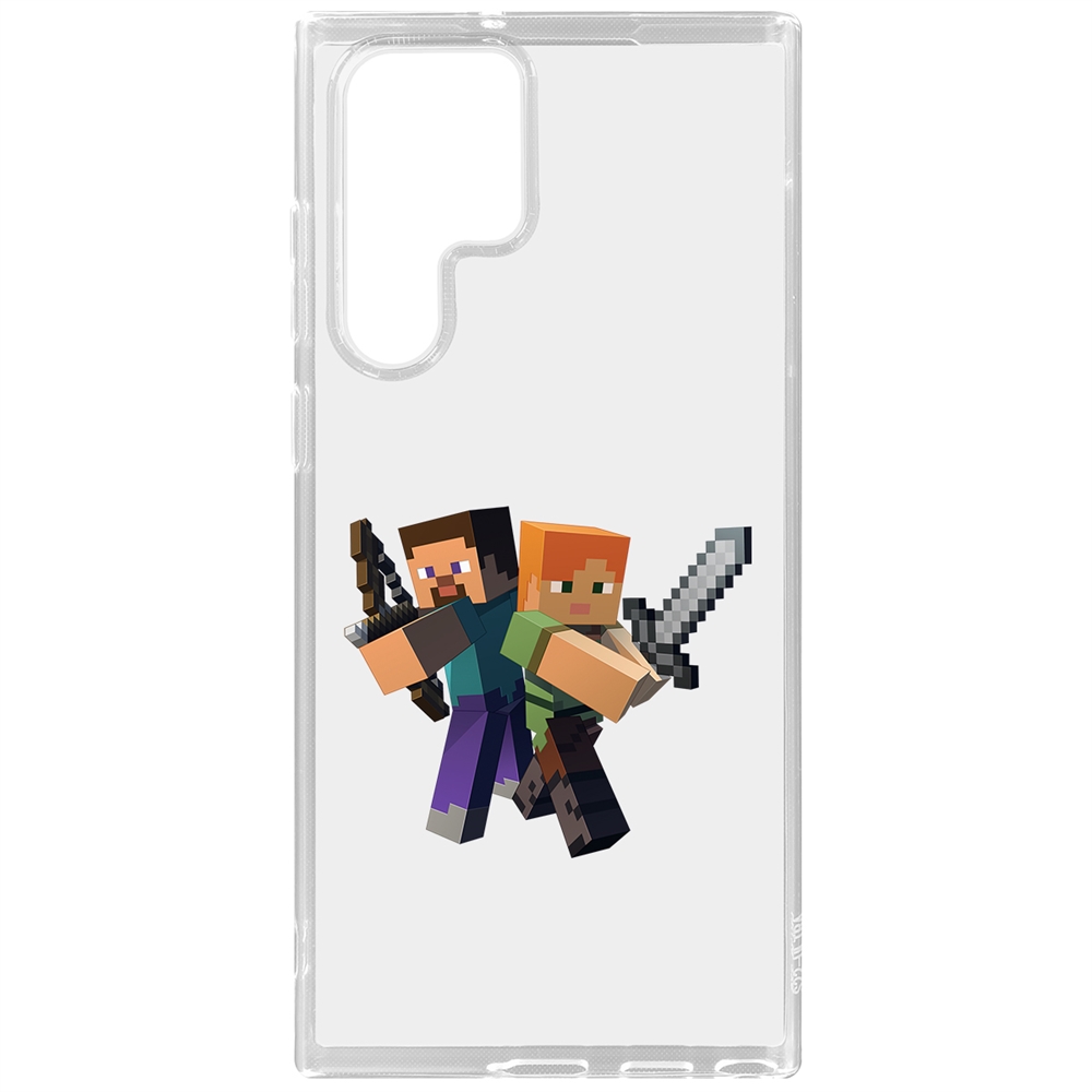 

Чехол-накладка Minecraft-Стив и Алекс для Samsung Galaxy S22 Ultra, Прозрачный