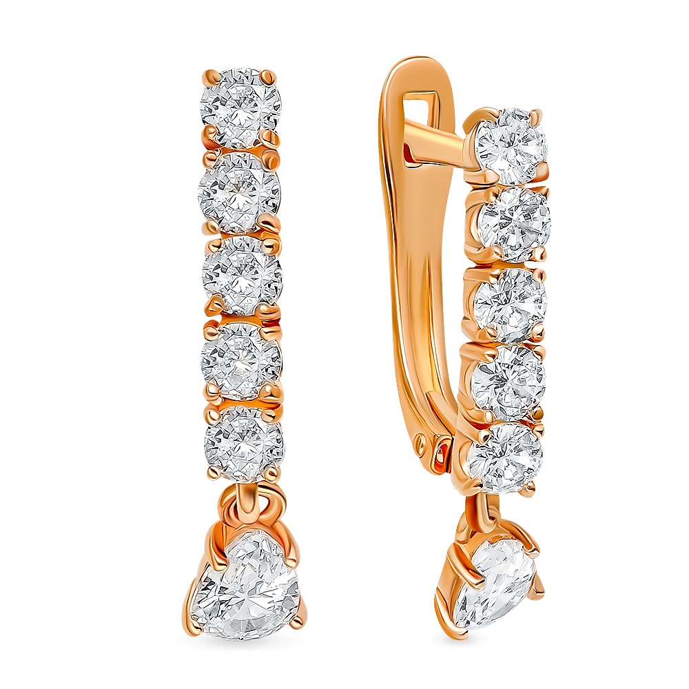

Серьги из серебра 585Gold 702010479, фианит, 702010479
