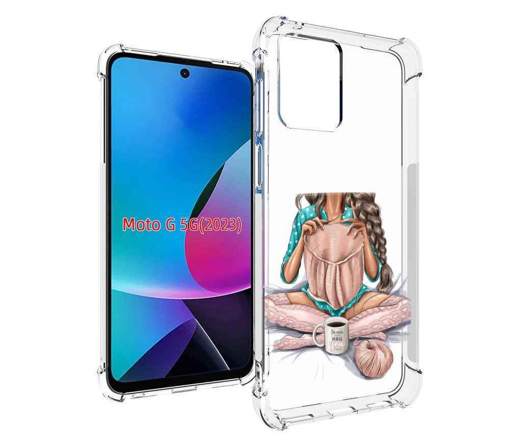 

Чехол MyPads Девушка-вяжет женский для MOTO G 5G 2023, Tocco