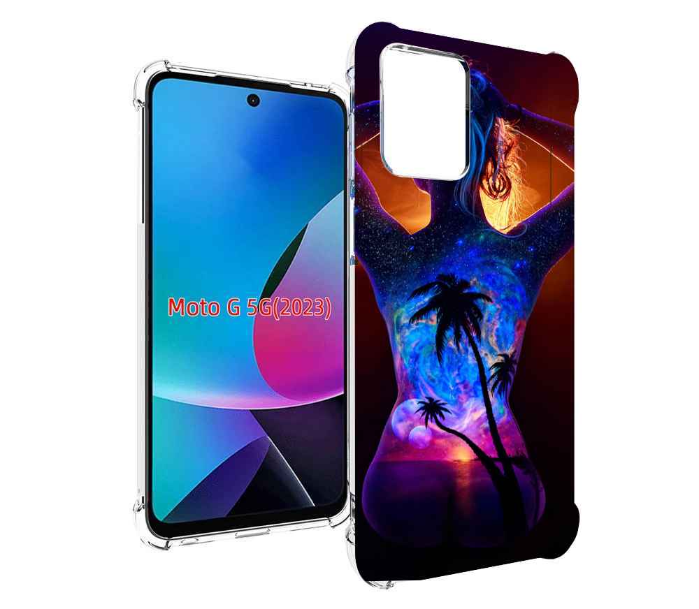 

Чехол MyPads Девушка-и-пальмы женский для MOTO G 5G 2023, Tocco