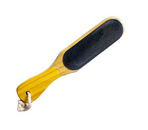 Пемза с ручкой желтая Flatel lei пемза педикюрная деревянная ручка искусственный камень