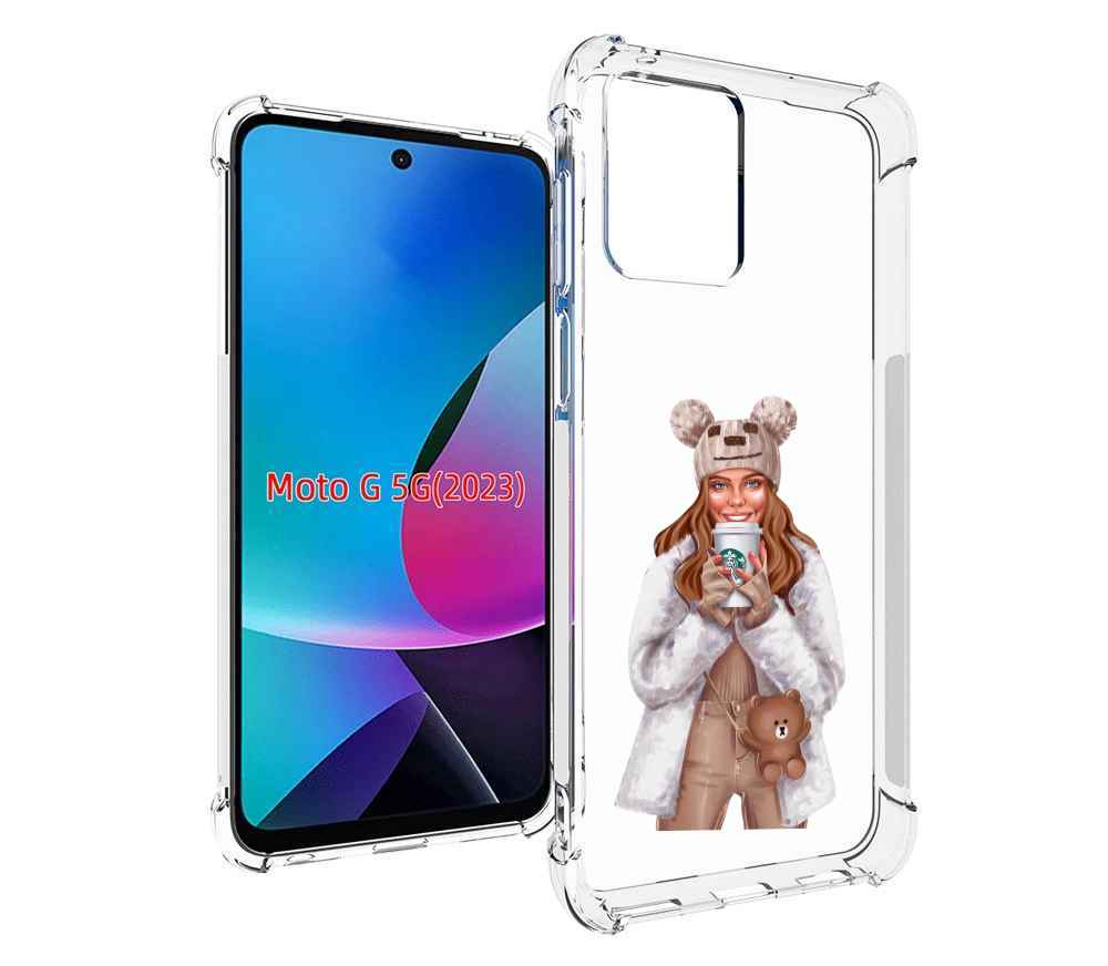 

Чехол MyPads Девушка-с-кофе-старбакс женский для MOTO G 5G 2023, Tocco