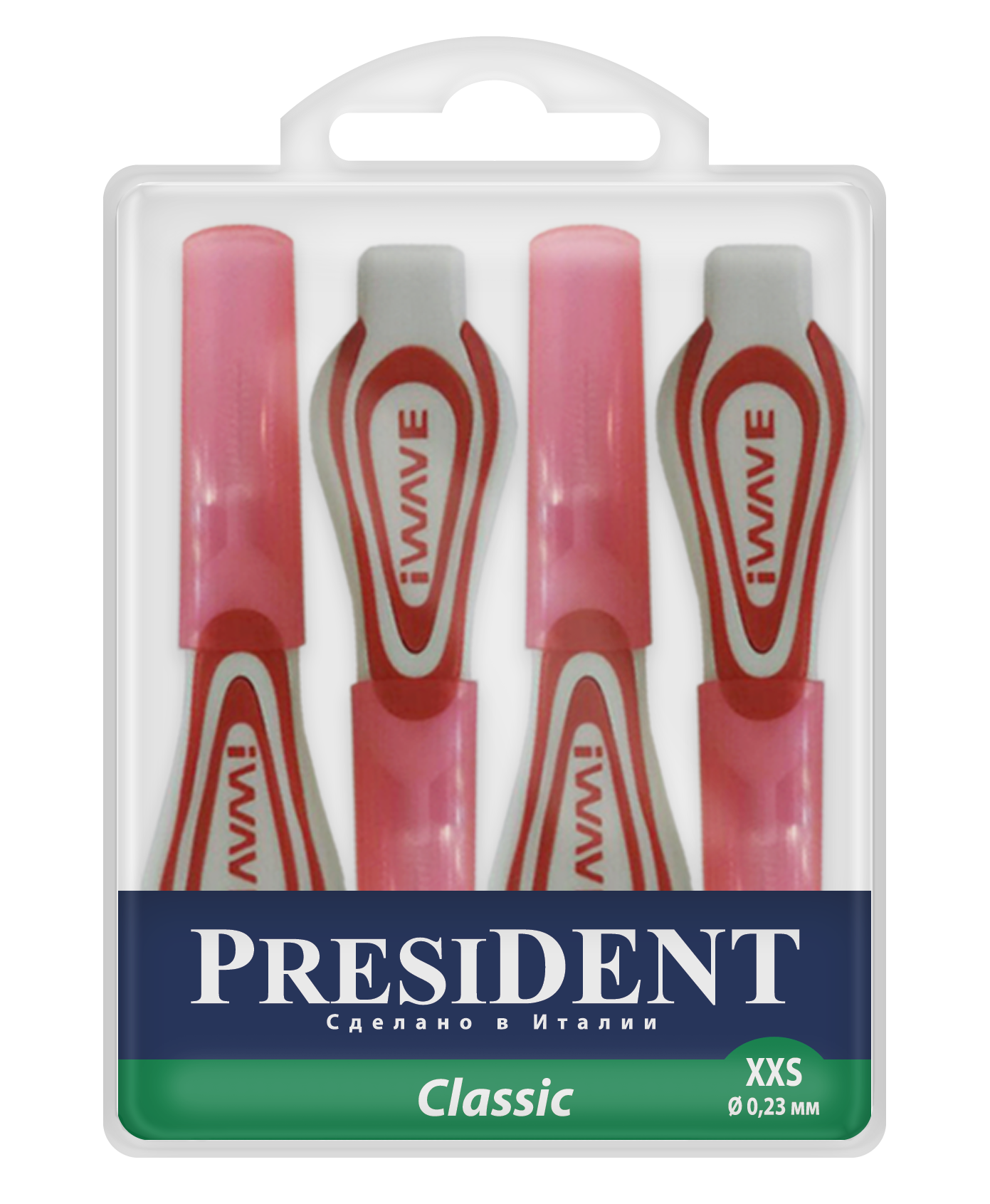 Межзубные ершики PresiDENT Classic размер XXS диаметр 0,23 мм 4 шт президент soft sticks ершики зубочистки межзубные р s 20 шт