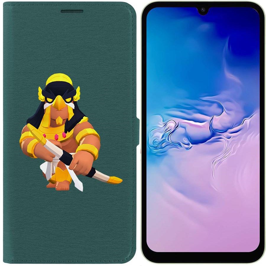 

Чехол-книжка Эко для Samsung Galaxy A24 (A245) Brawl Stars-Бо Хорус (зелёный опал)