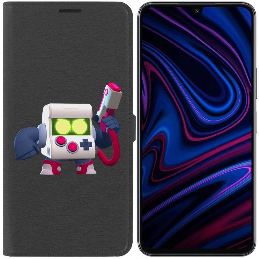 

Чехол-книжка Эко для Infinix Note 12 Pro Brawl Stars-8-БИТ классический (черный)