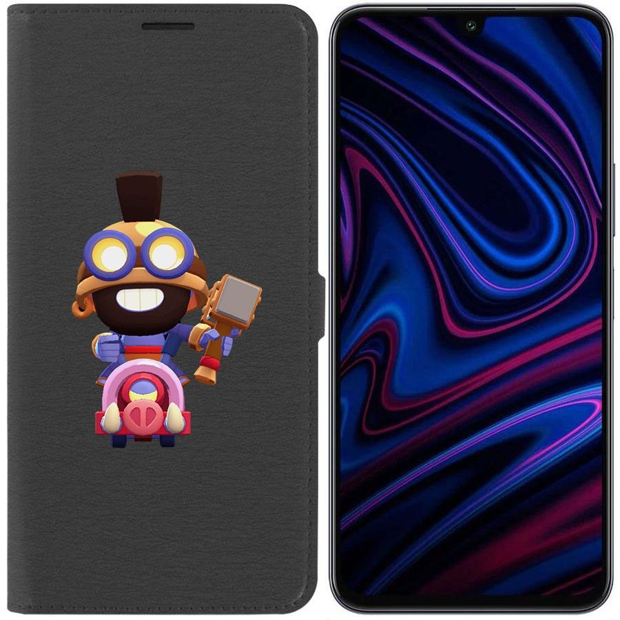 

Чехол-книжка Эко для Infinix Note 12 Pro Brawl Stars-Карл Всадник на кабане (черный)