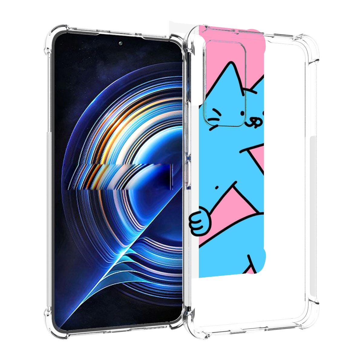 

Чехол MyPads голубой кот в дверце для Tecno Camon 19 Neo, Прозрачный, Tocco