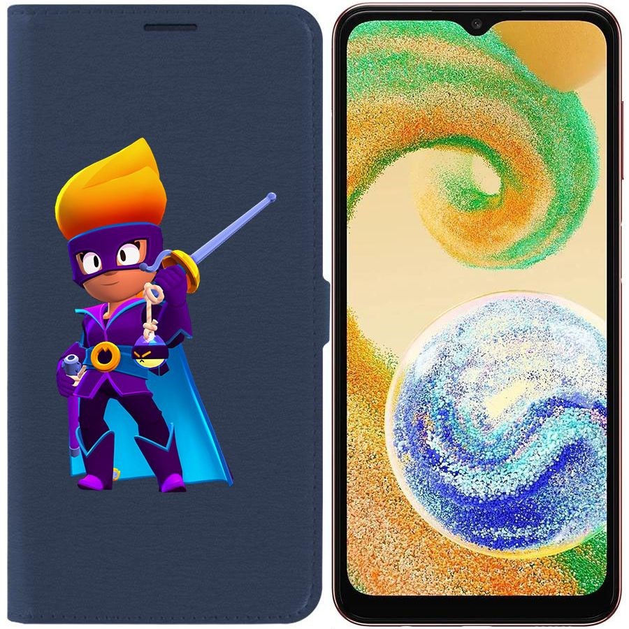 

Чехол-книжка Эко для Samsung Galaxy A04s (A047) Brawl Stars-Амбер де Ла Вега (синий)