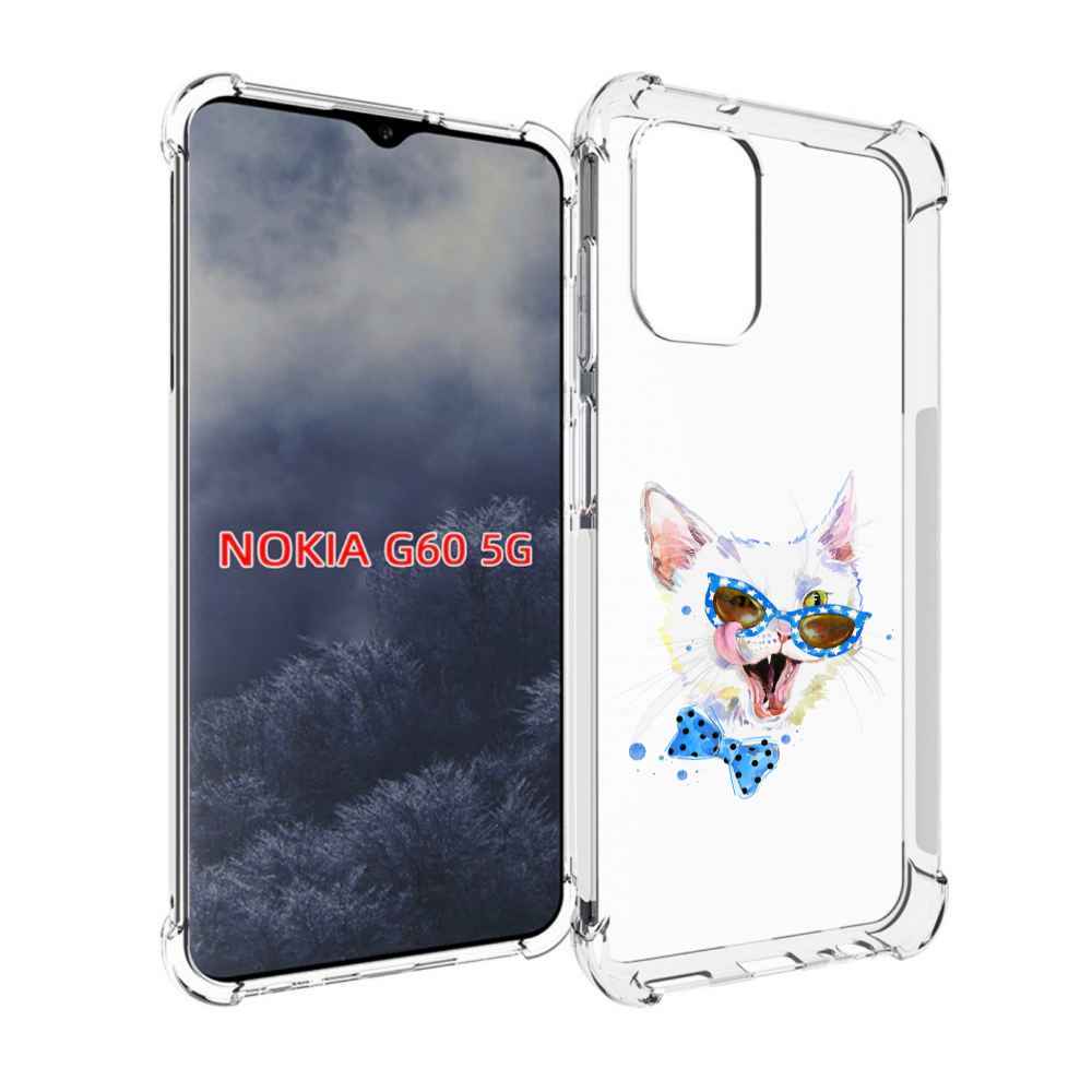 

Чехол MyPads белый кот для Nokia G60 5G, Прозрачный, Tocco