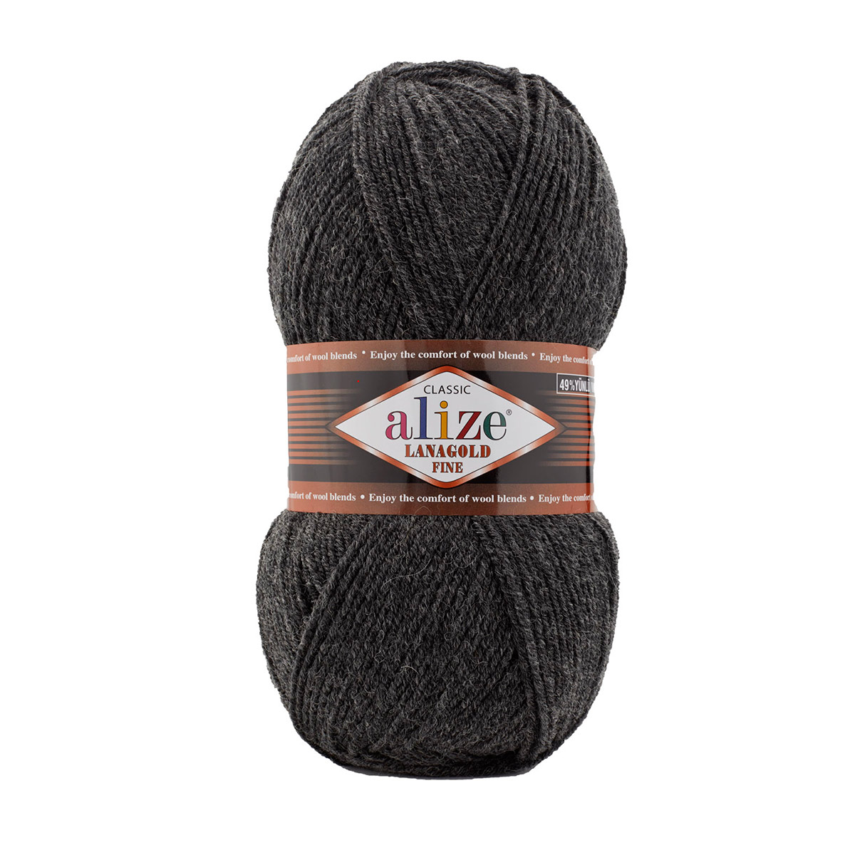 

Пряжа ALIZE 'Lanagold fine' 100 г, 390м (521 тёмный антрацит меланж), 5 мотков, Lanagold fine