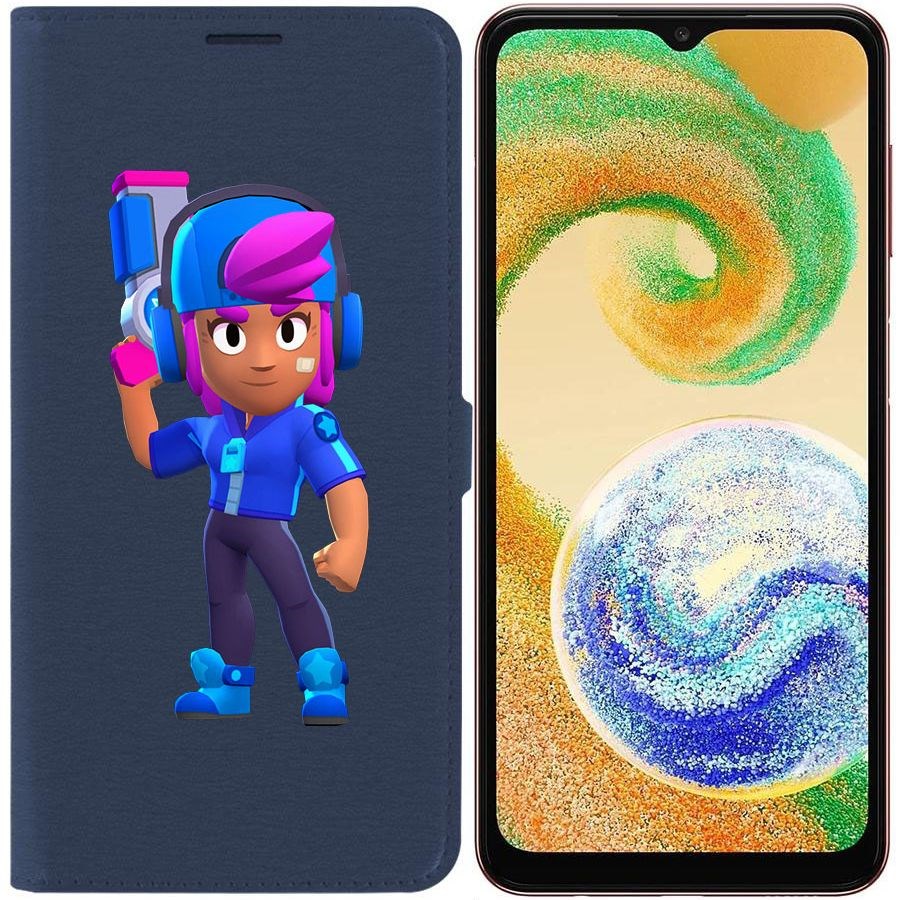 

Чехол-книжка Эко для Samsung Galaxy A04s (A047) Brawl Stars-Звёздная Шелли (синий)