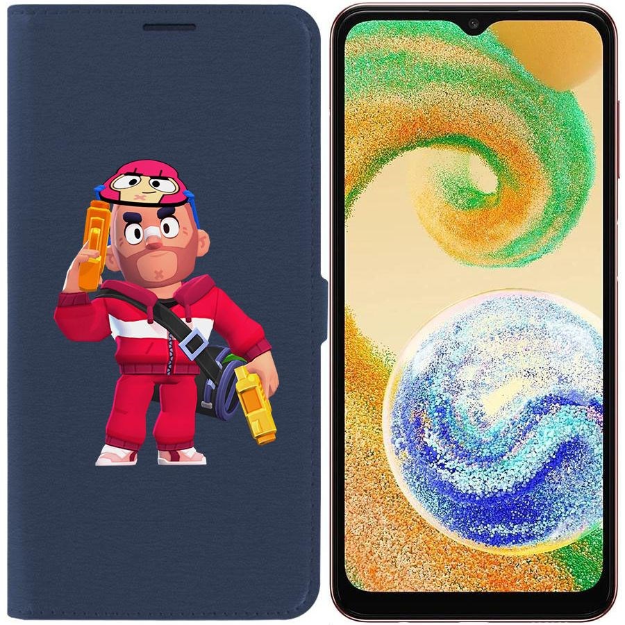 

Чехол-книжка Эко для Samsung Galaxy A04s (A047) Brawl Stars-Красавчик Кольт (синий)