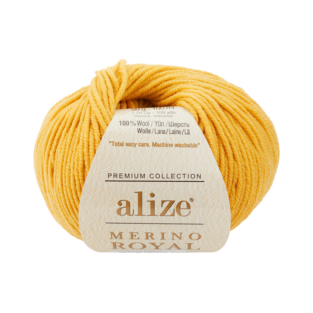 

Пряжа ALIZE Merino Royal, 50г, 100м (100% шерсть) (2 шафран), 10 мотков, Желтый, Merino Royal