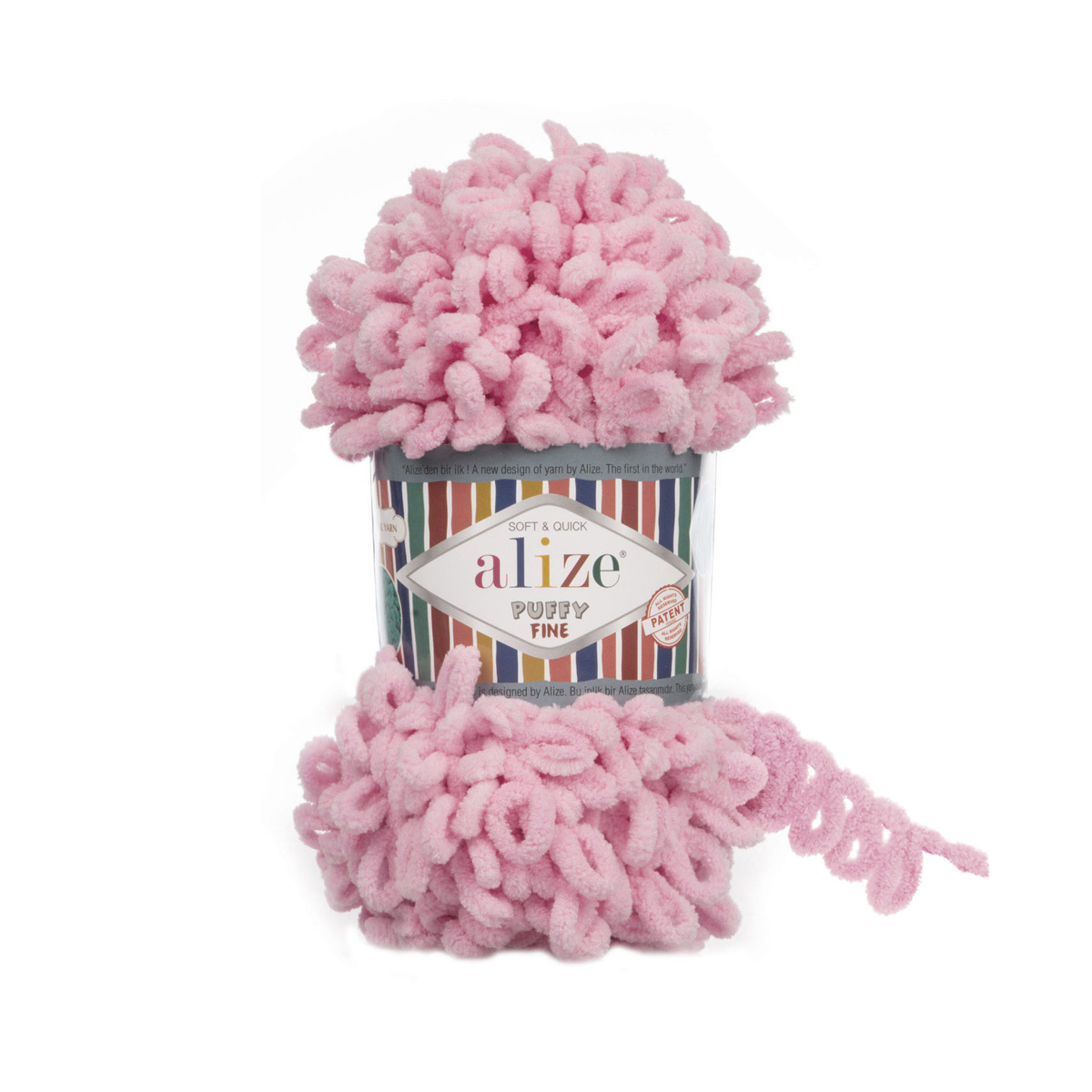 

Пряжа ALIZE 'Puffy Fine', 100г, 14м (100% микрополиэстер) (638 пион), 5 мотков, Розовый, 7725814
