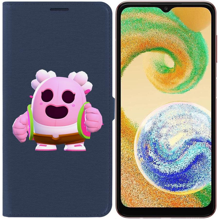 

Чехол-книжка Эко для Samsung Galaxy A04s (A047) Brawl Stars-Сакура Спайк (синий)