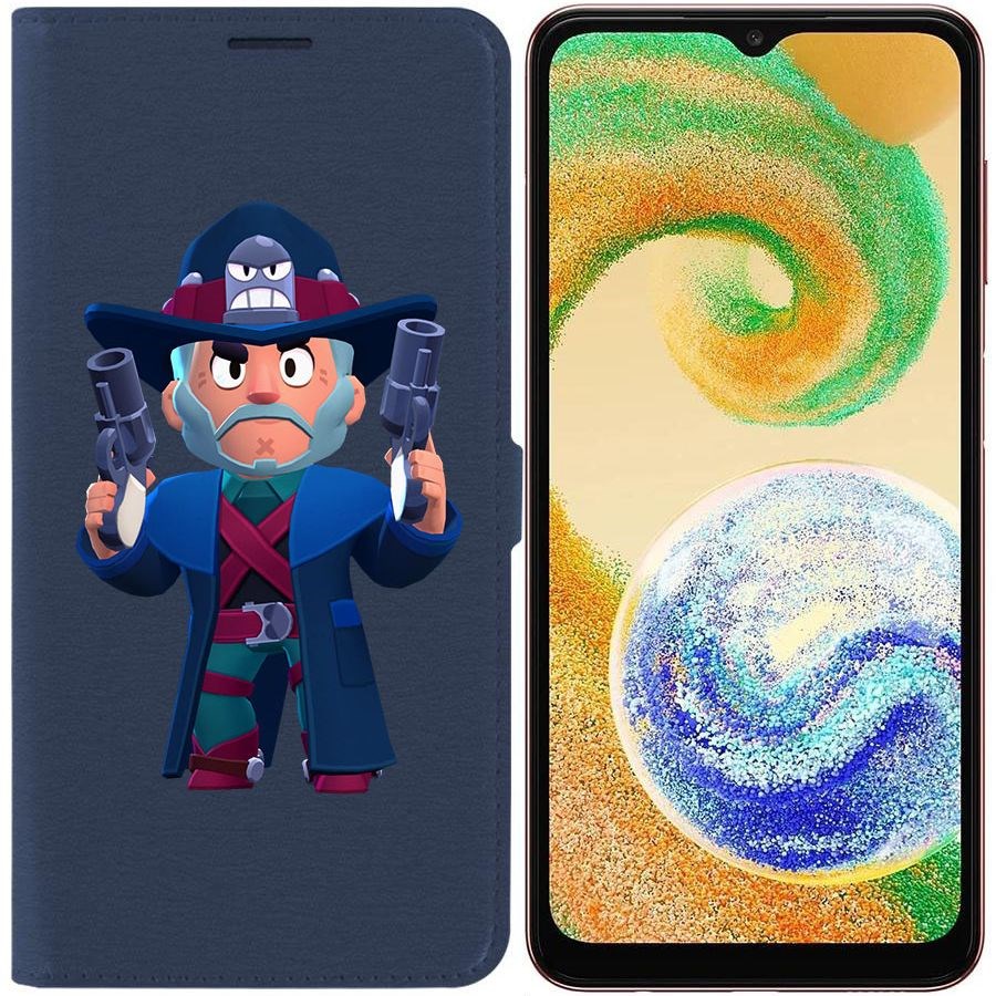 

Чехол-книжка Эко для Samsung Galaxy A04s (A047) Brawl Stars-Стрелок Кольт (синий)