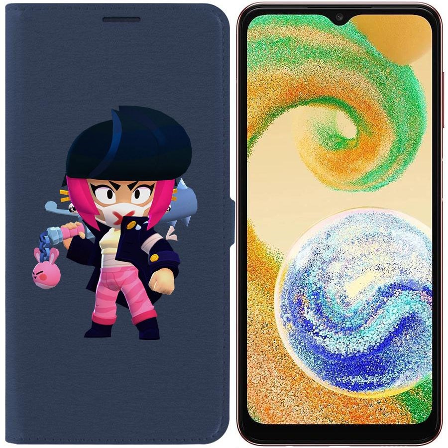 

Чехол-книжка Эко для Samsung Galaxy A04s (A047) Brawl Stars-Ужасная Биби (синий)