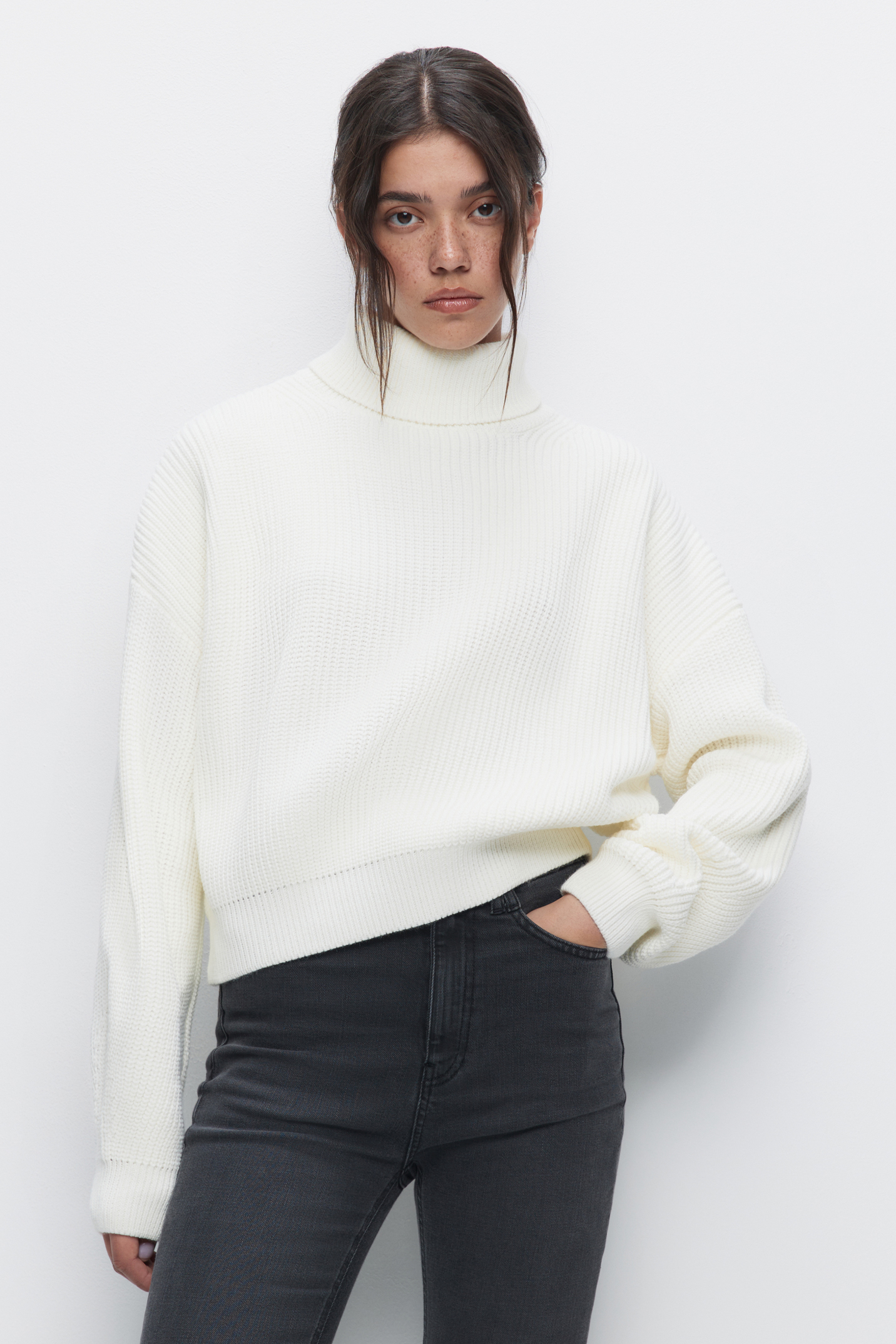 

Свитер женский Befree RibSweater бежевый L, Белый, RibSweater