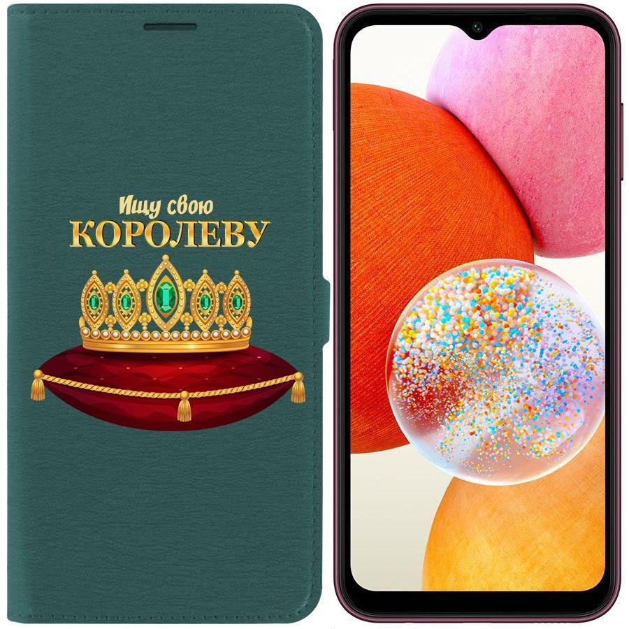 

Чехол-книжка Эко для Samsung Galaxy A14 4G (A145) Ищу свою Королеву (зелёный опал)