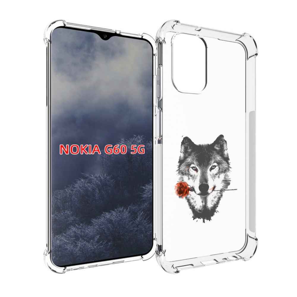 

Чехол MyPads волк с розой для Nokia G60 5G, Прозрачный, Tocco