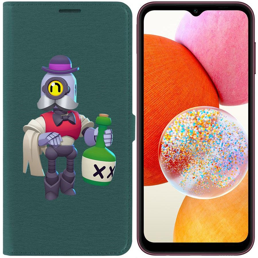 

Чехол-книжка Эко для Samsung Galaxy A14 4G (A145) Brawl Stars-Барли (зелёный опал)
