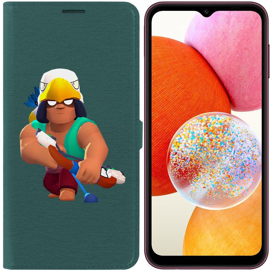 

Чехол-книжка Эко для Samsung Galaxy A14 4G (A145) Brawl Stars-Бо (зелёный опал)