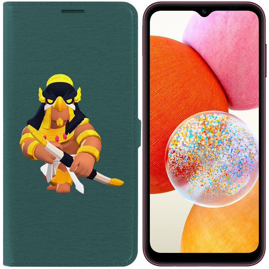 

Чехол-книжка Эко для Samsung Galaxy A14 4G (A145) Brawl Stars-Бо Хорус (зелёный опал)