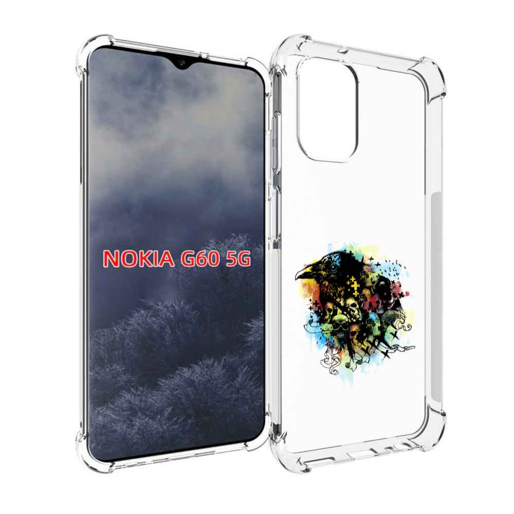 

Чехол MyPads ворон и черепа для Nokia G60 5G, Прозрачный, Tocco