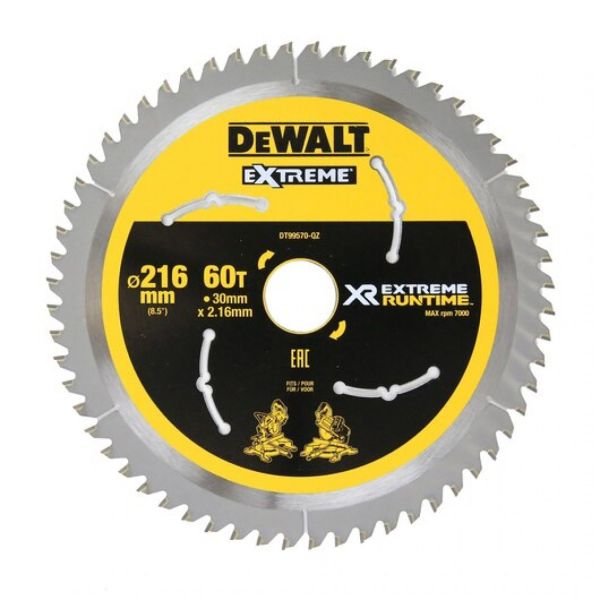 Пильный диск DeWALT XR DT99570, 216 мм., 60 TPI