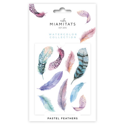 

Акварельные переводные тату Miami Tattoos, Pastel Feathers