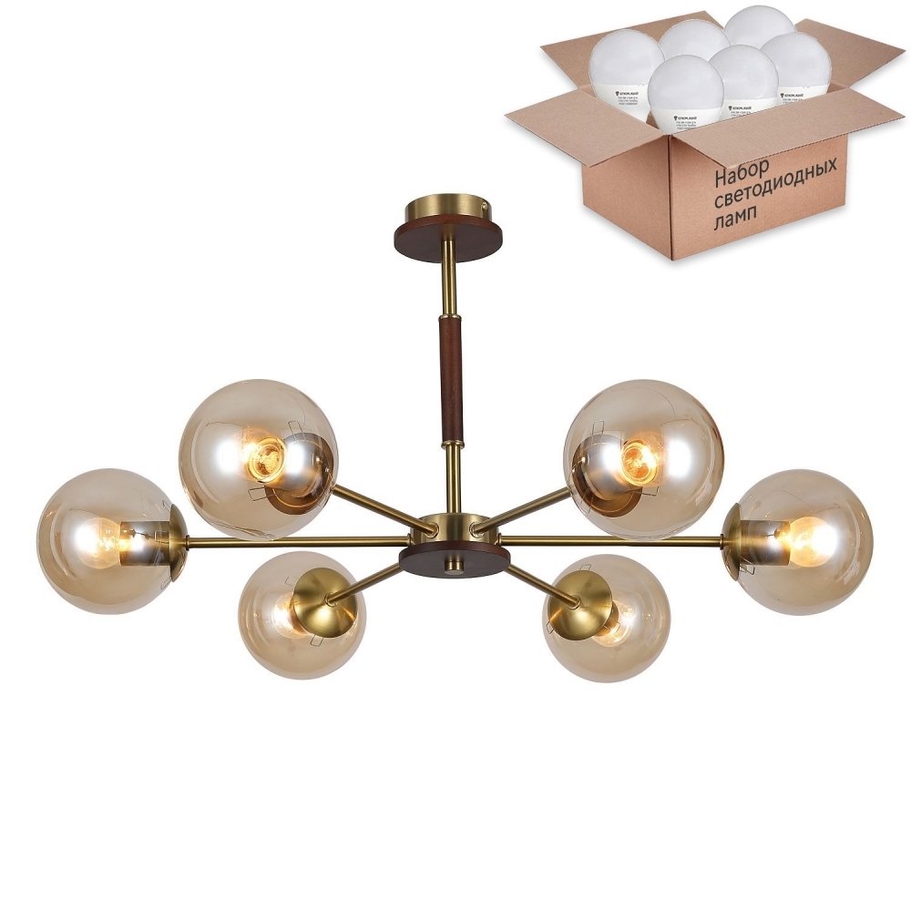 

Люстра на штанге с лампочками F-Promo Stiria 2738-6P+Lamps E14 P45