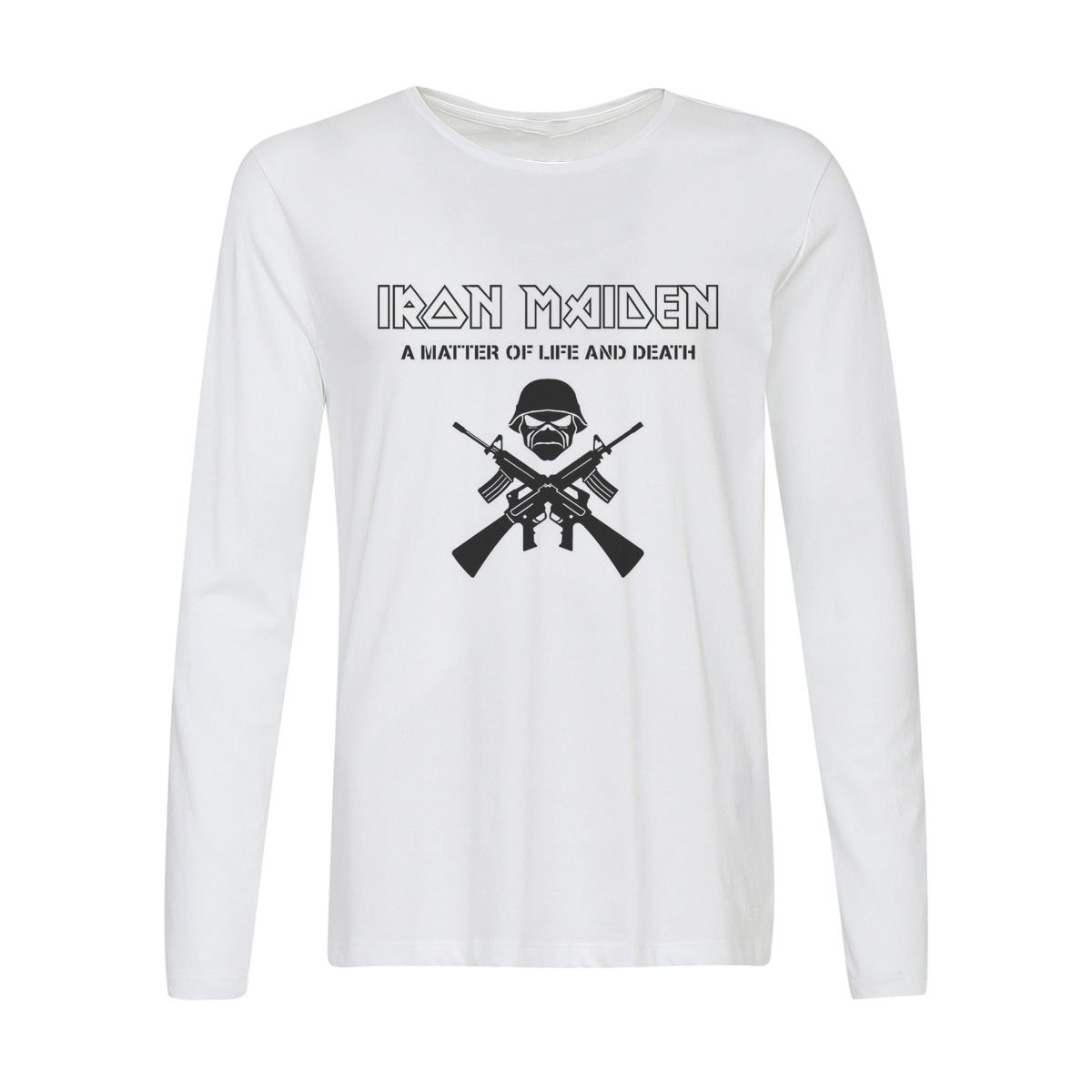 

Лонгслив CoolPodarok Iron maiden A matter of life and death, Белый, 6w013314