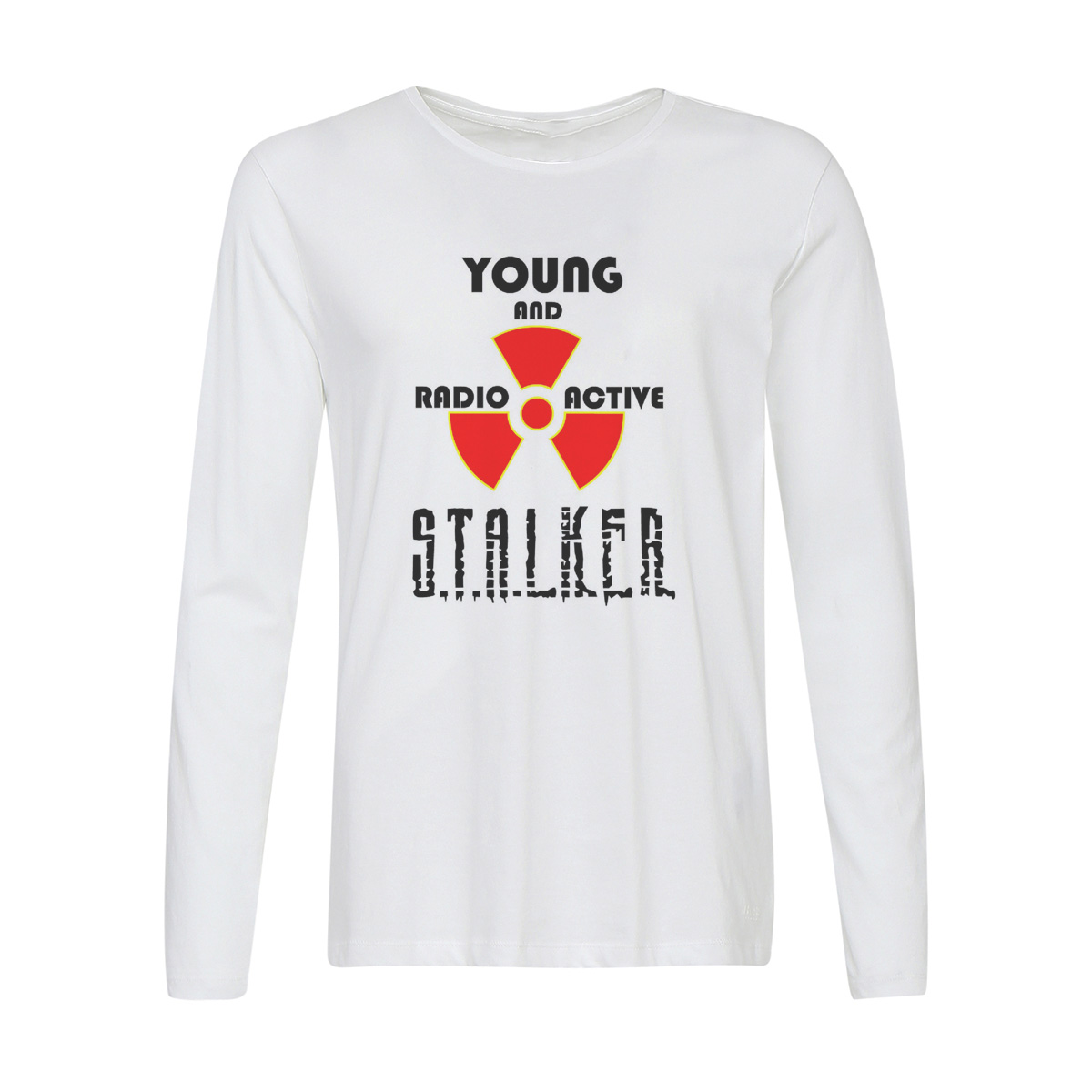 

Лонгслив CoolPodarok Young and radio active stalker, Белый, 6w013325