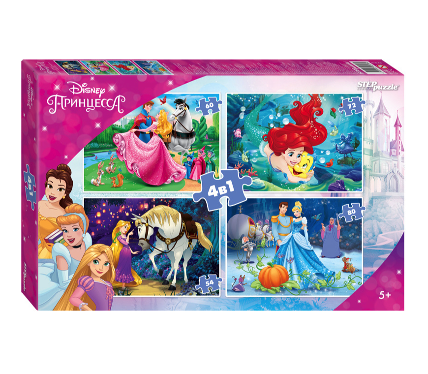 

Пазл 4 в 1 «Принцессы Disney»