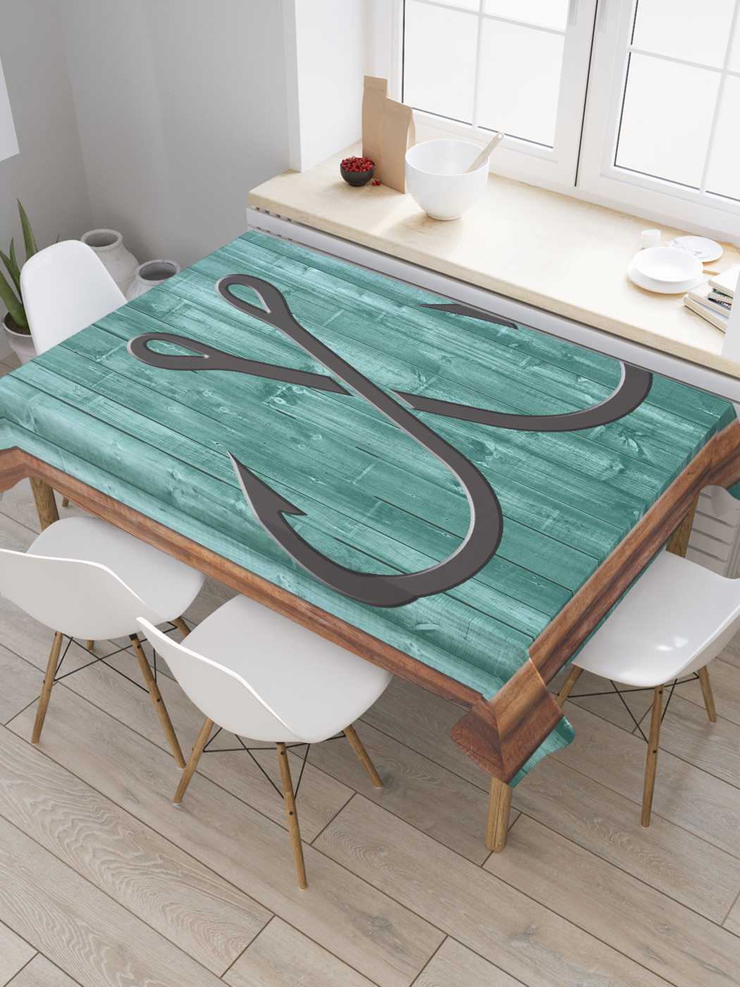 

Скатерть прямоугольная JoyArty "Крючковый крест" из оксфорда, 120x145 см, Голубой, Крючковый крест