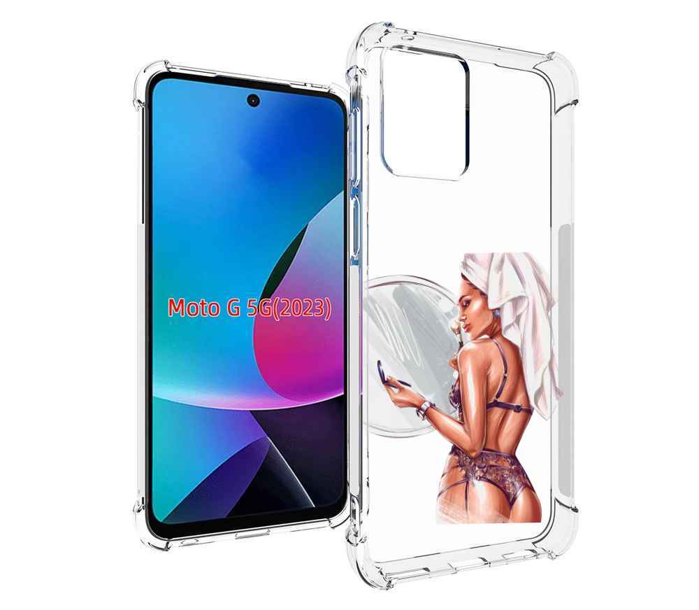 

Чехол MyPads Девушка-с-полотенцем женский для MOTO G 5G 2023, Tocco
