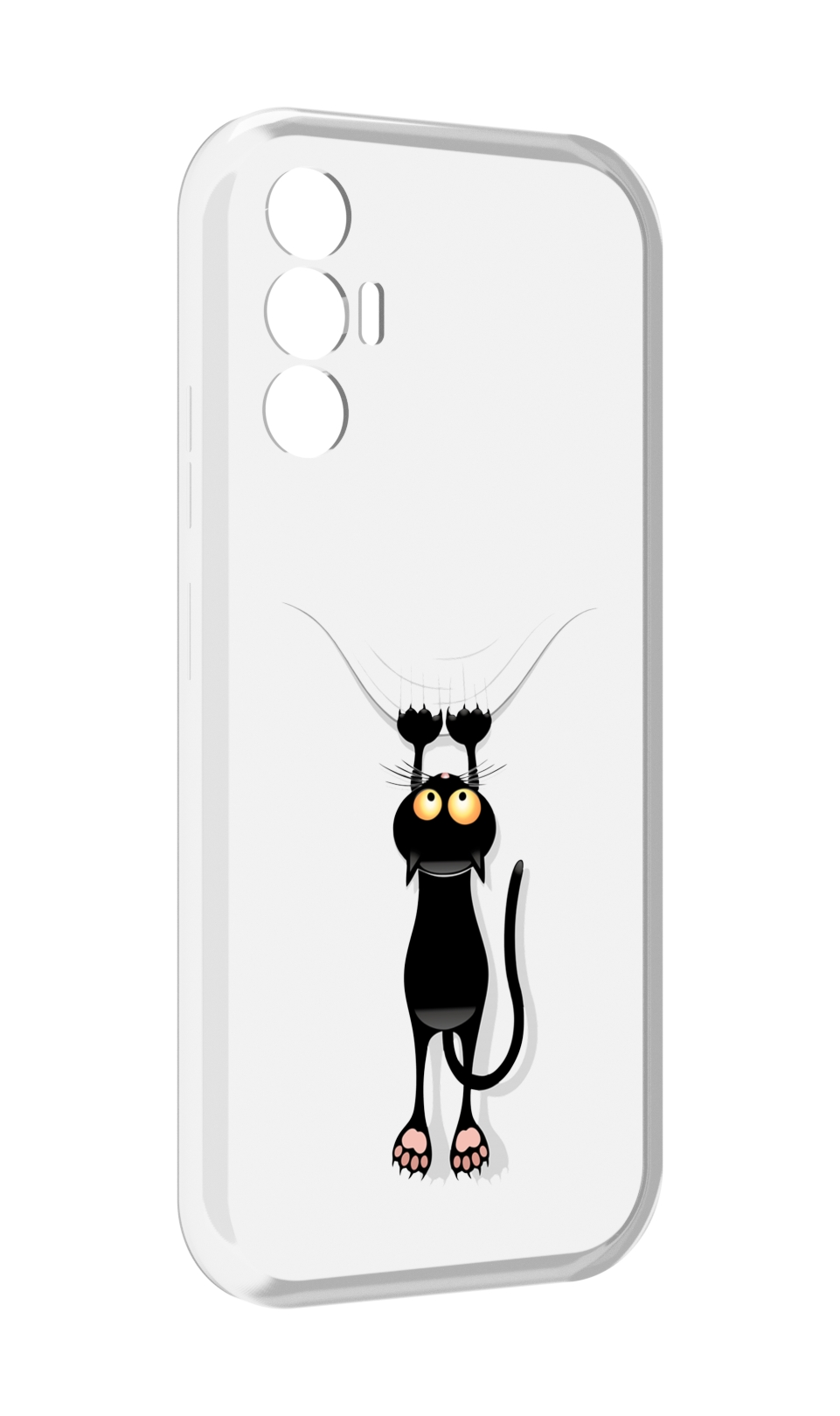 

Чехол MyPads Висячий-кот для Tecno Pova 3, Прозрачный, Tocco