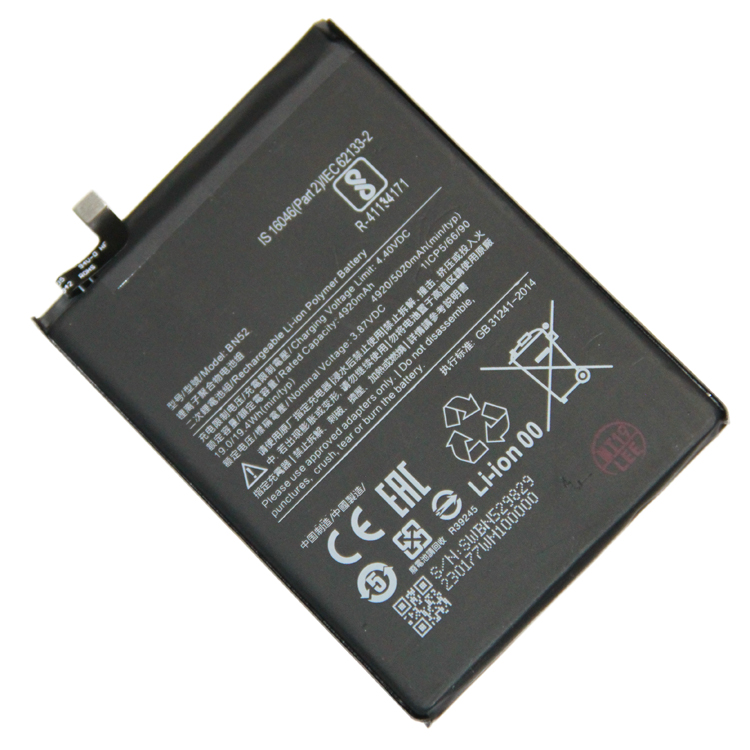 фото Аккумуляторная батарея для xiaomi redmi note 9 pro (bn52) 5020 mah promise mobile